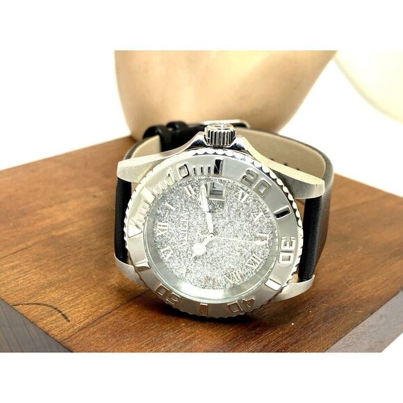 Invicta Women's Watch 22706 Angel Quartz Silver Dial Black Leather Band 40mm - Picture 8 of 14